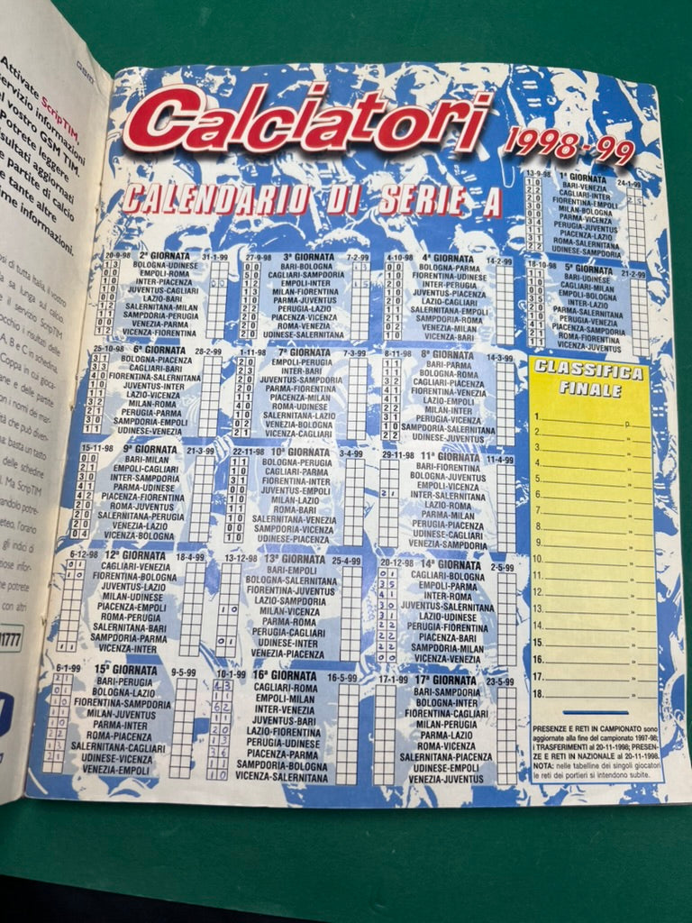 Album Figurine Calciatori Panini 1998/1999 Completo + Aggiornamenti