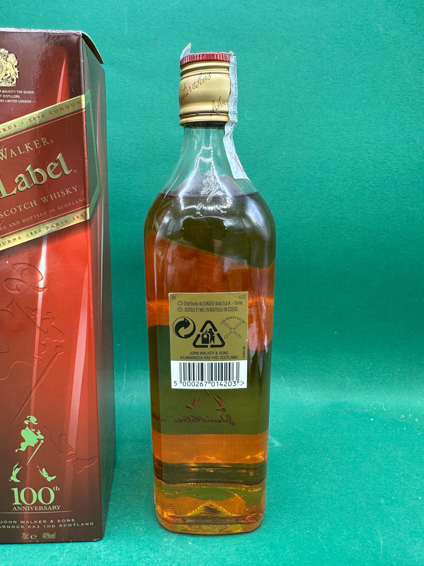 Bottiglia da collezione Johnnie Walker Red Label - Edizione 100° Anniversario