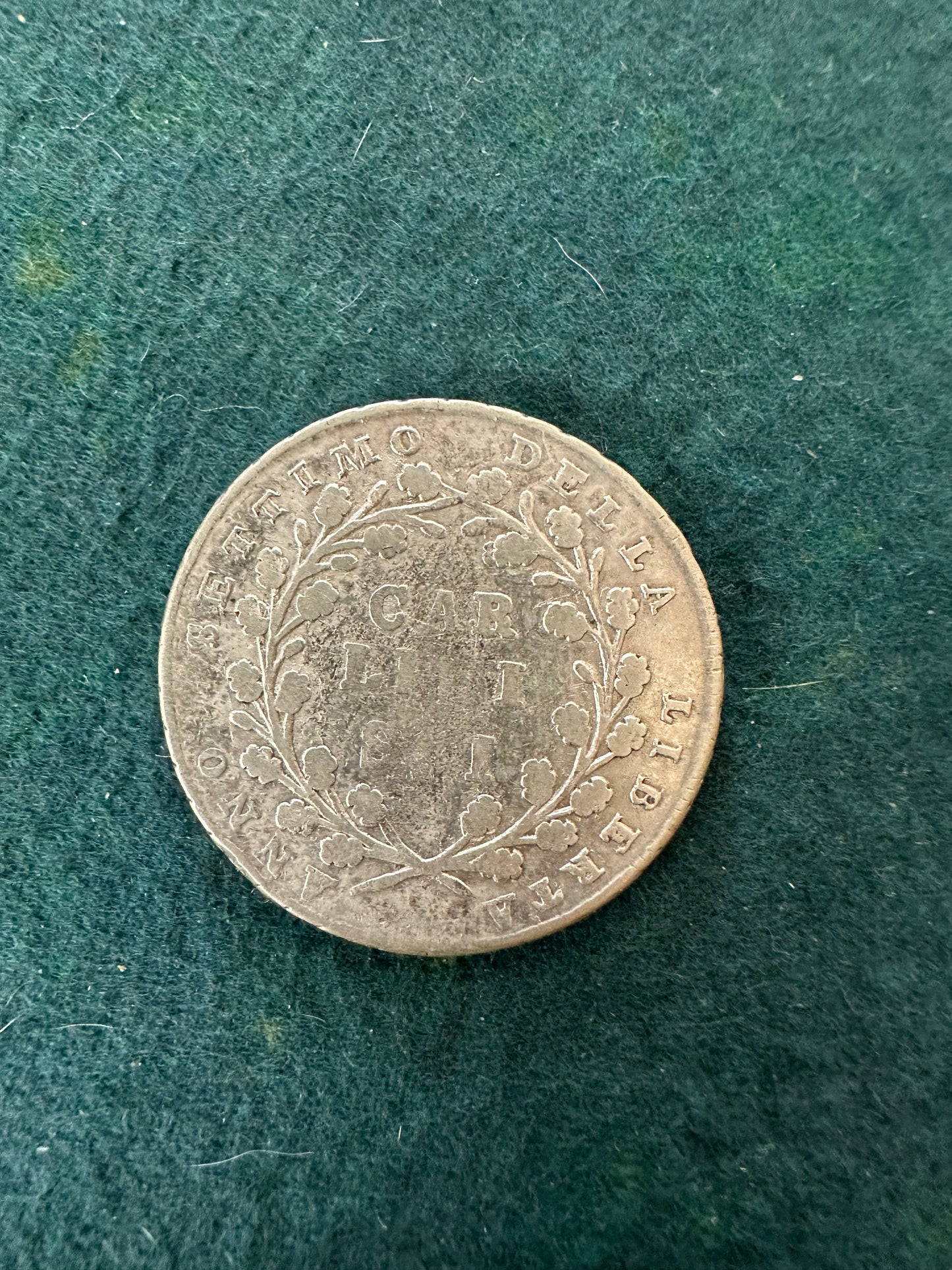 1/2 Piastra da 6 Carlini Republica Napoletana 1799 Anno VII Silver Coin Argento