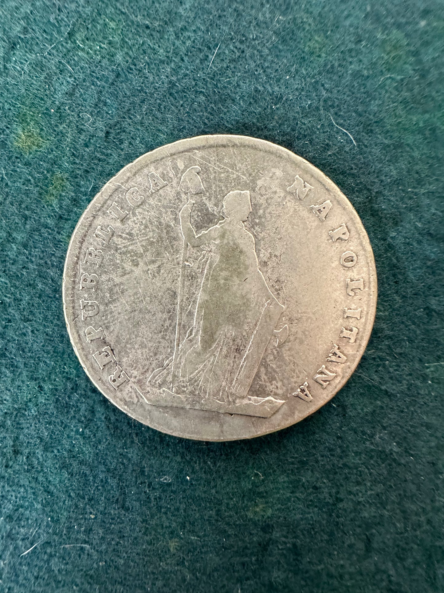 1/2 Piastra da 6 Carlini Republica Napoletana 1799 Anno VII Silver Coin Argento