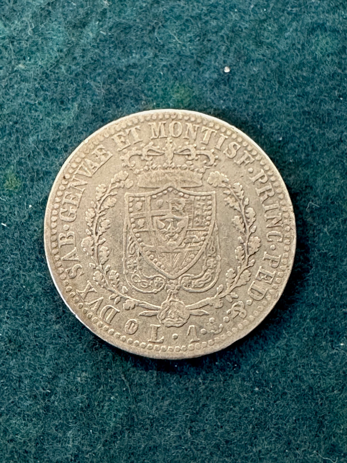 1 Lira 1826 Carlo Felice 1821- 1831 Regno Di Sardegna Silver Coin Argento