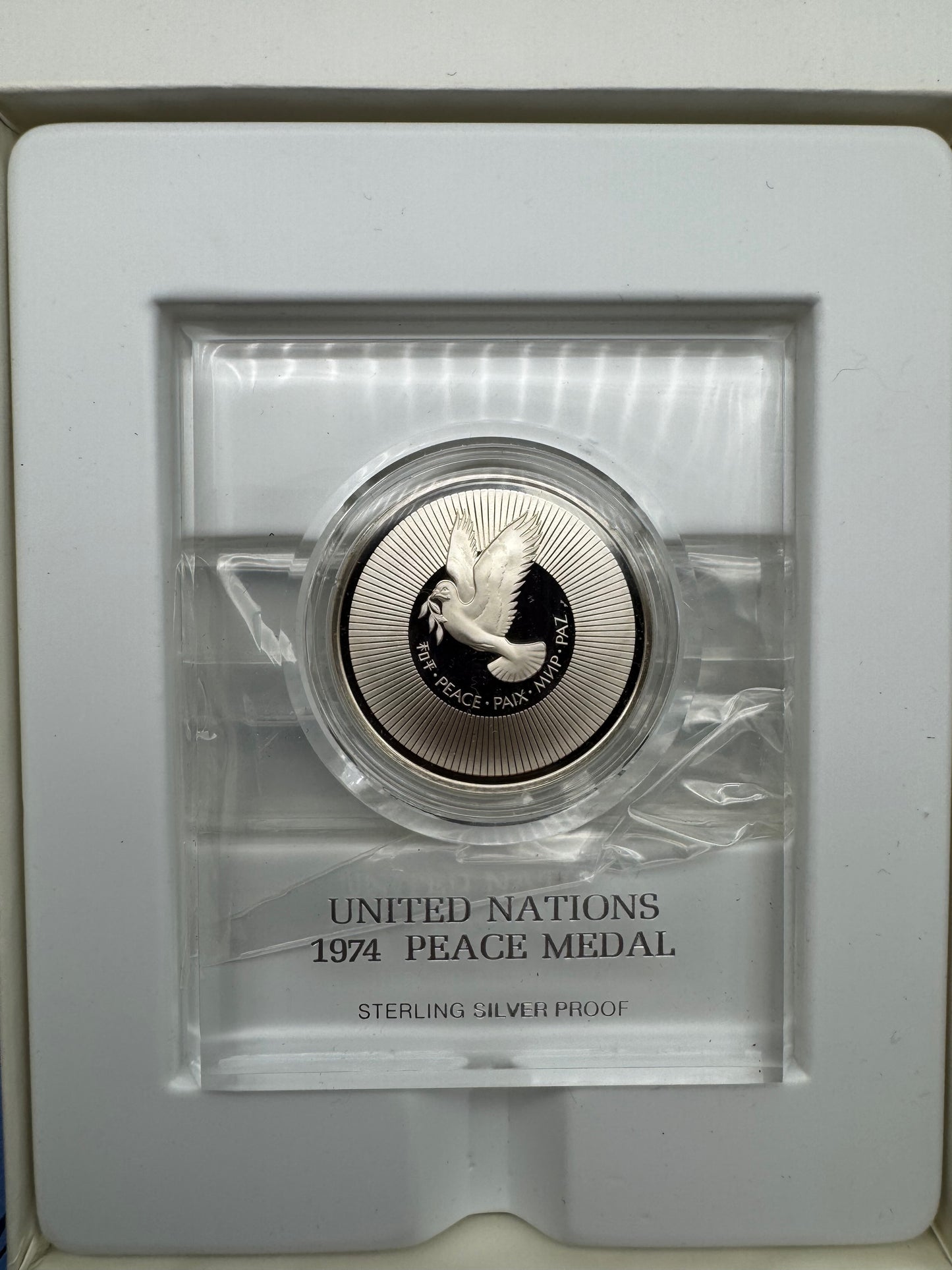 ONU Franklin Mint Medaglia Commemorativa United Nations con Confezione Originale