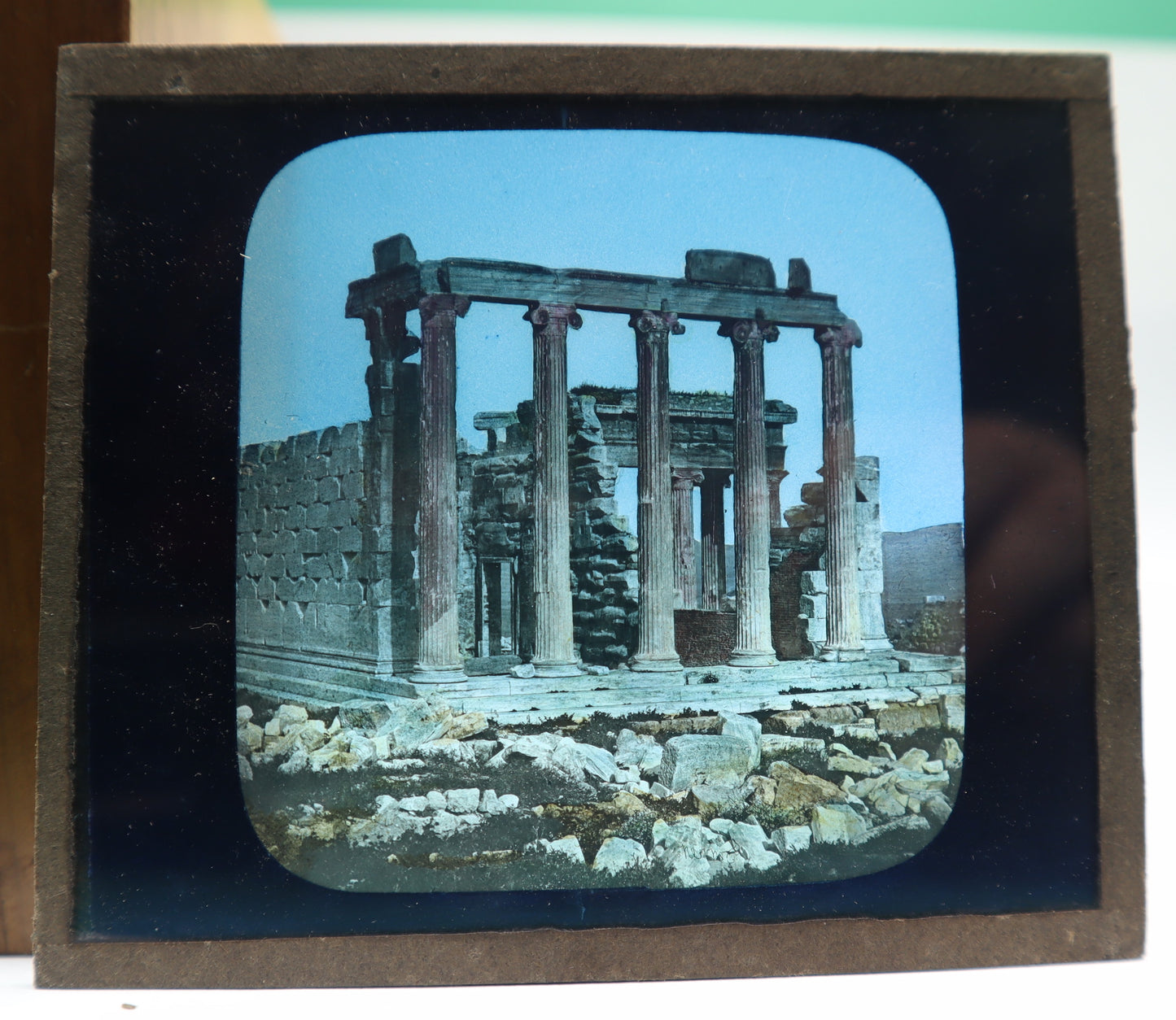 Magic Latern Glass Verre Erechtheum Acropoli Athens Greece Ferrier and Soulier
