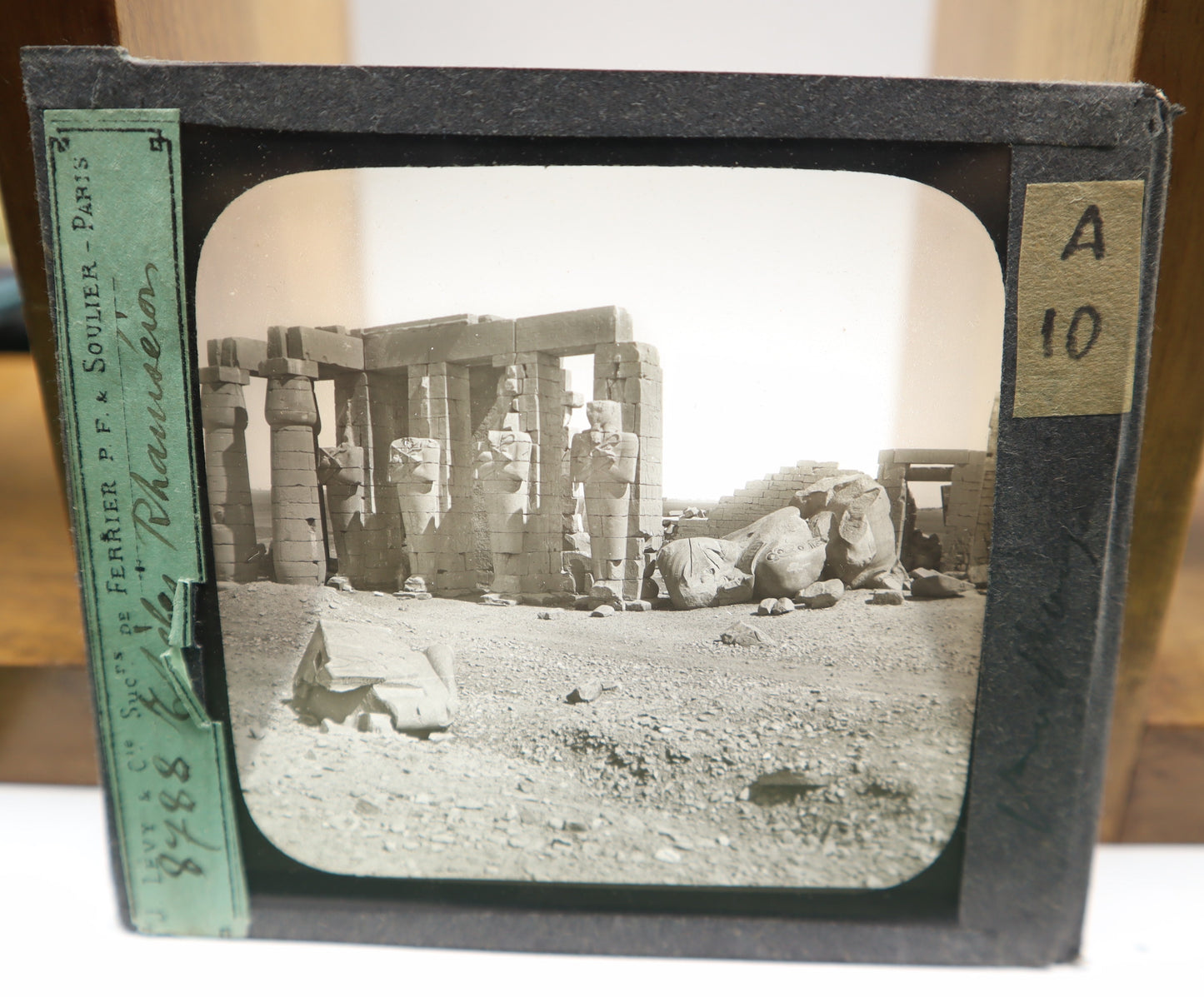 Photo Magic Lantern Thebes of Ramses Ramesseum Egypt Ferrier Soulier Levy