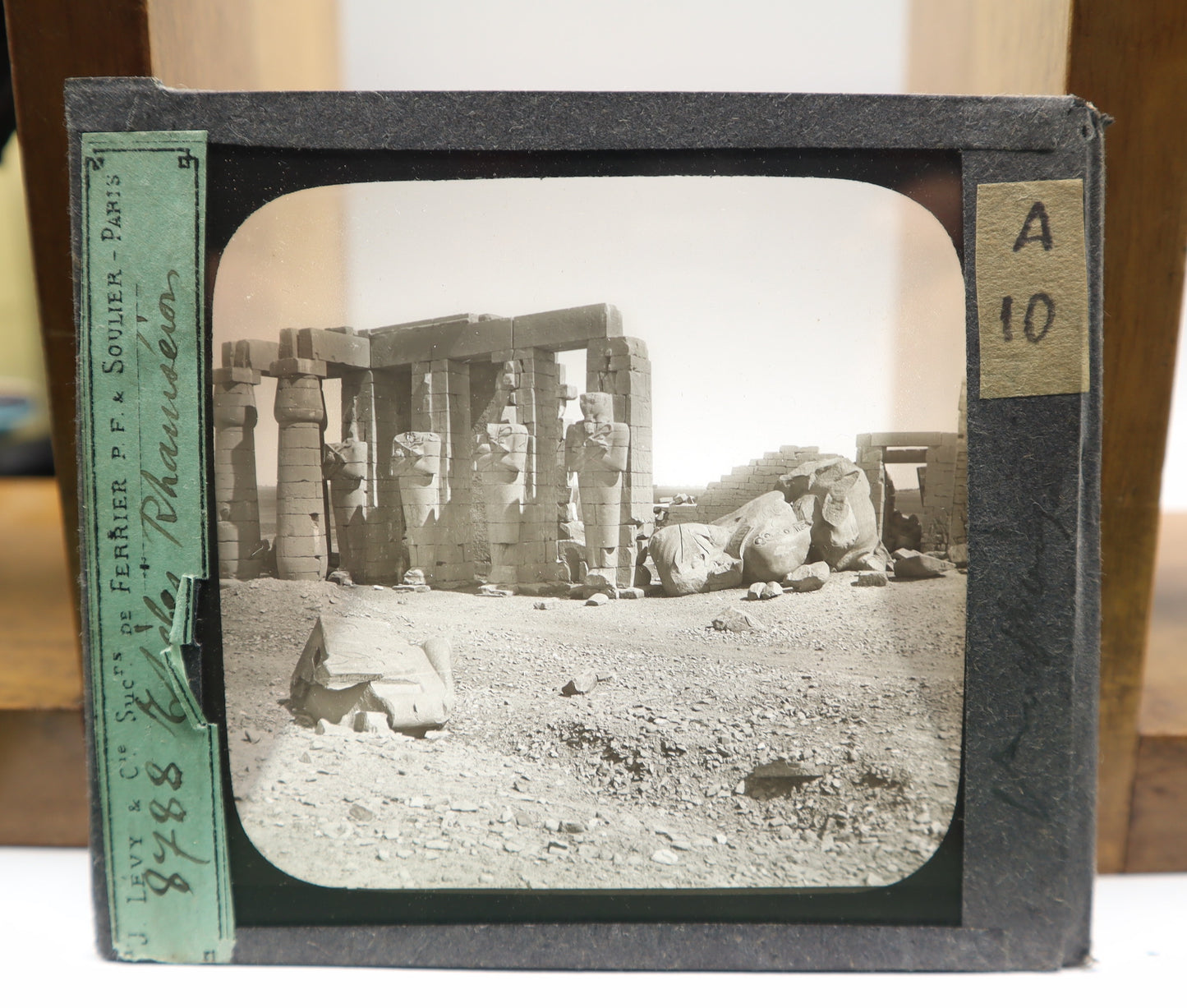 Photo Magic Lantern Thebes of Ramses Ramesseum Egypt Ferrier Soulier Levy