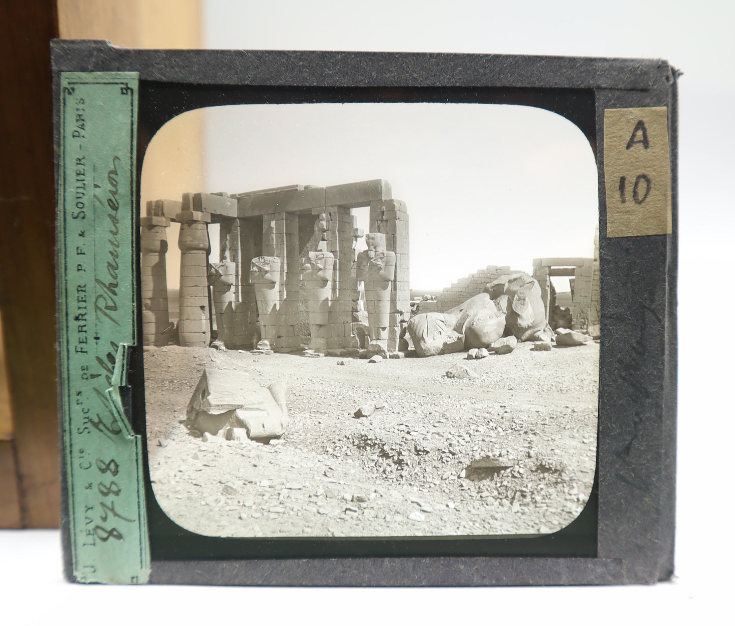 Photo Magic Lantern Thebes of Ramses Ramesseum Egypt Ferrier Soulier Levy