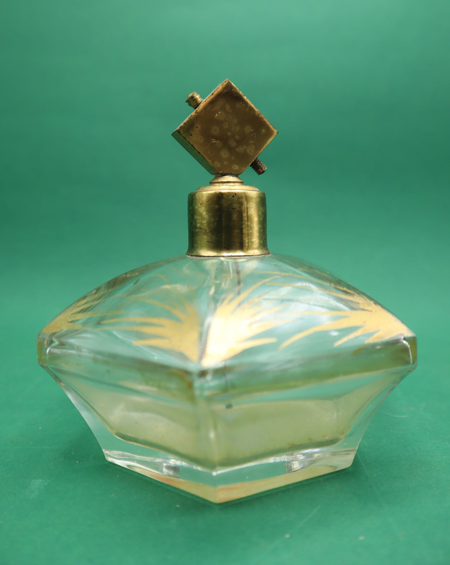 Vintage Bottiglia Perfumo Vetro oro Toeletto da collezione