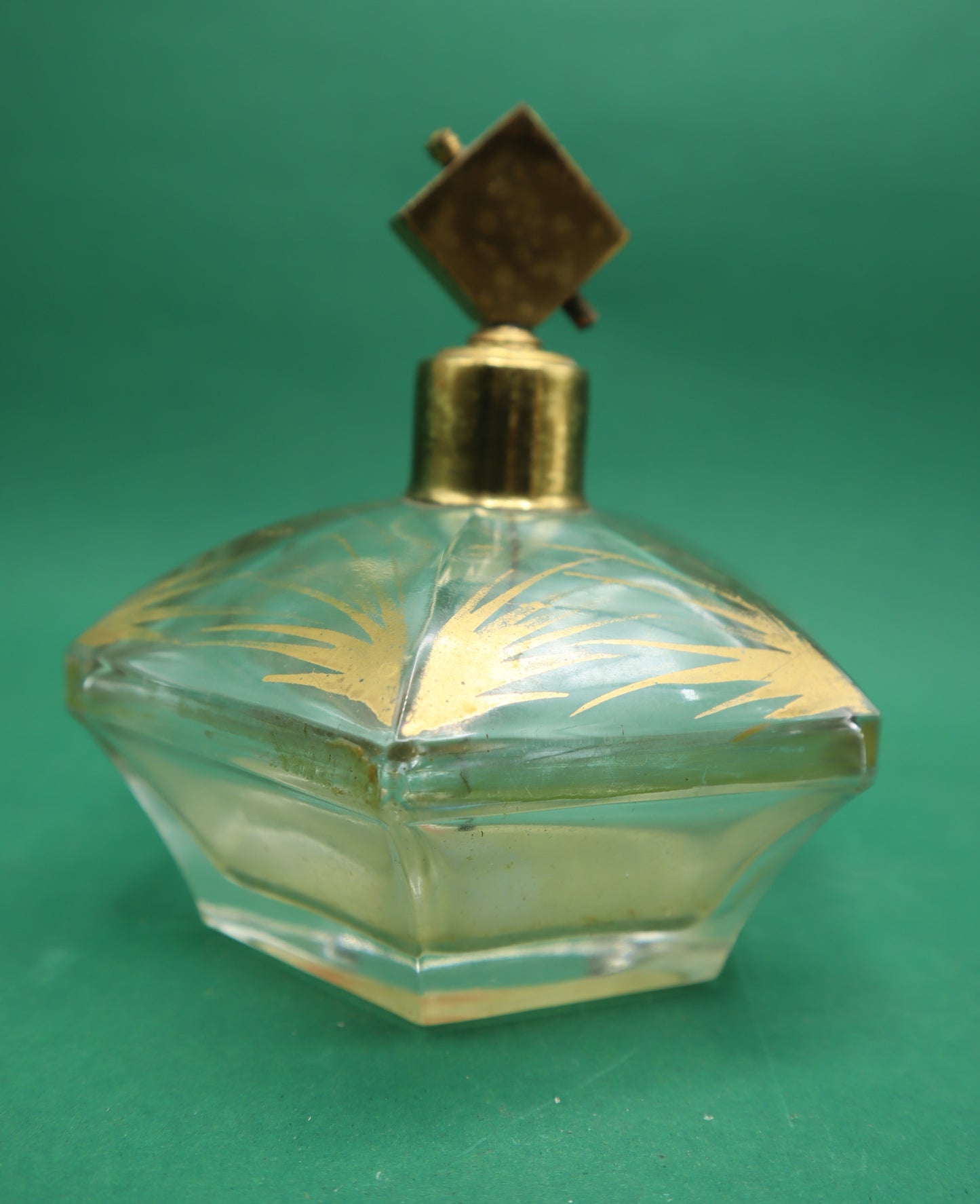Vintage Bottiglia Perfumo Vetro oro Toeletto da collezione