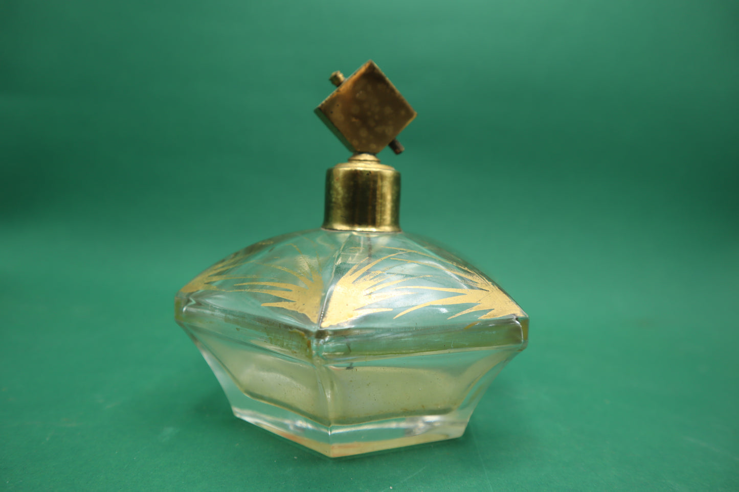 Vintage Bottiglia Perfumo Vetro oro Toeletto da collezione