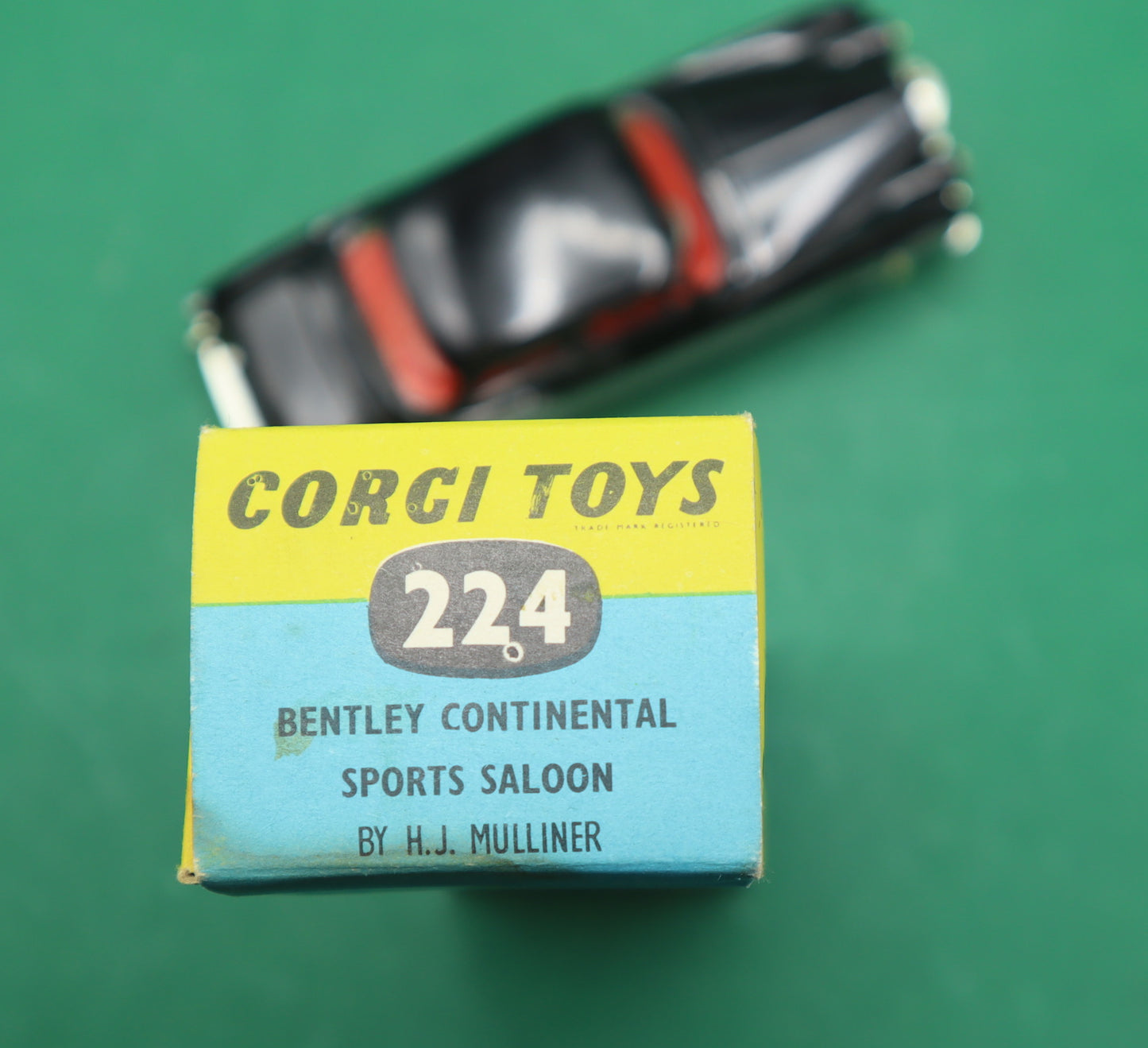 CORGI TOYS - 224- BENTLEY CONTINENTAL SPORTS SALOON- GREY/BLACK SCATOLA ORIGINALE 1/43