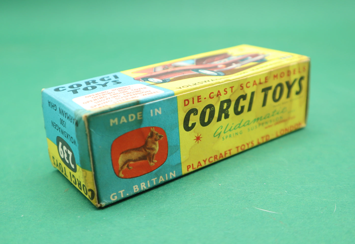 CORGI TOYS - 239-VOLKSWAGEN 1500 KHARMANN GHIA- CREMA- SCATOLA ORIGINALE 1/43