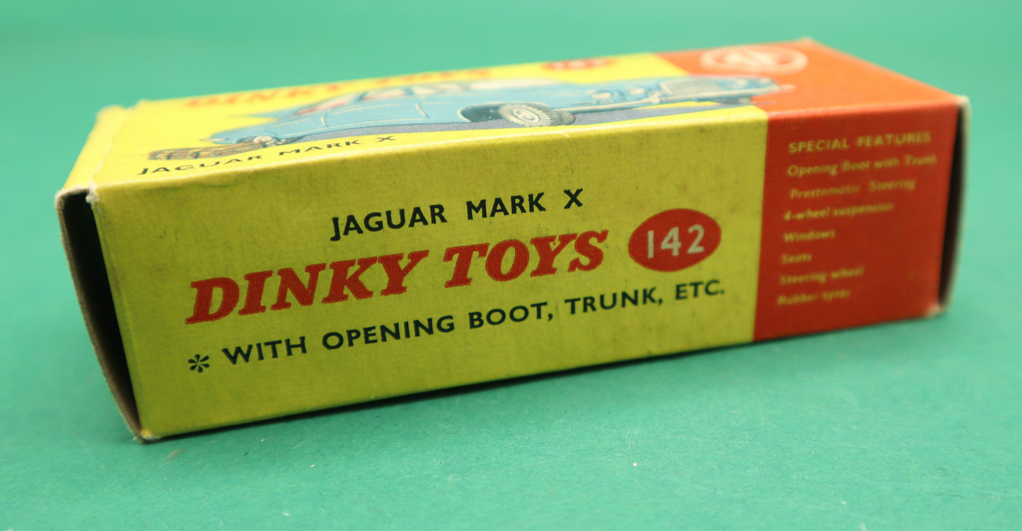 DINKY TOYS - 142- JAGUAR MARK X - OPENING BOOT, TRUNK ETC. SCATOLA ORIGINALE 1/43