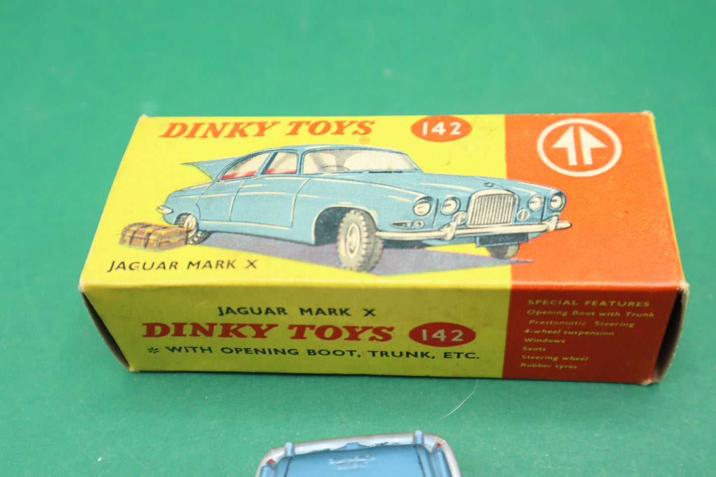 DINKY TOYS - 142- JAGUAR MARK X - OPENING BOOT, TRUNK ETC. SCATOLA ORIGINALE 1/43