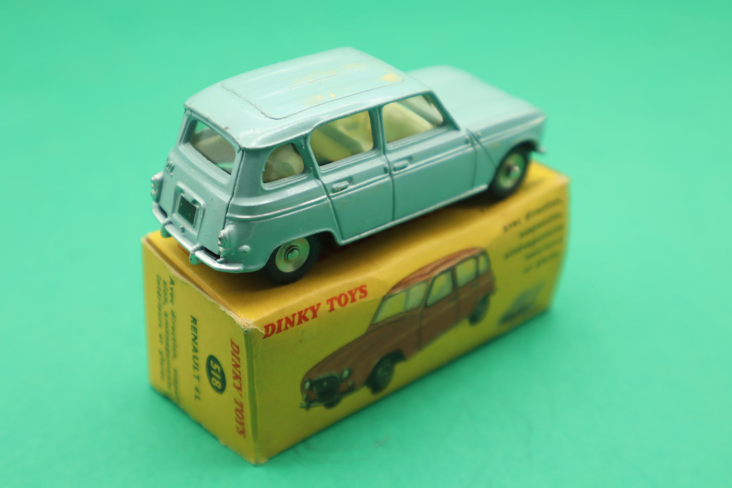 DINKY TOYS -518- RENAULT 4L- GRIGIO BLU -MECCANO FRANCE- SCATOLA ORIGINALE 1/43