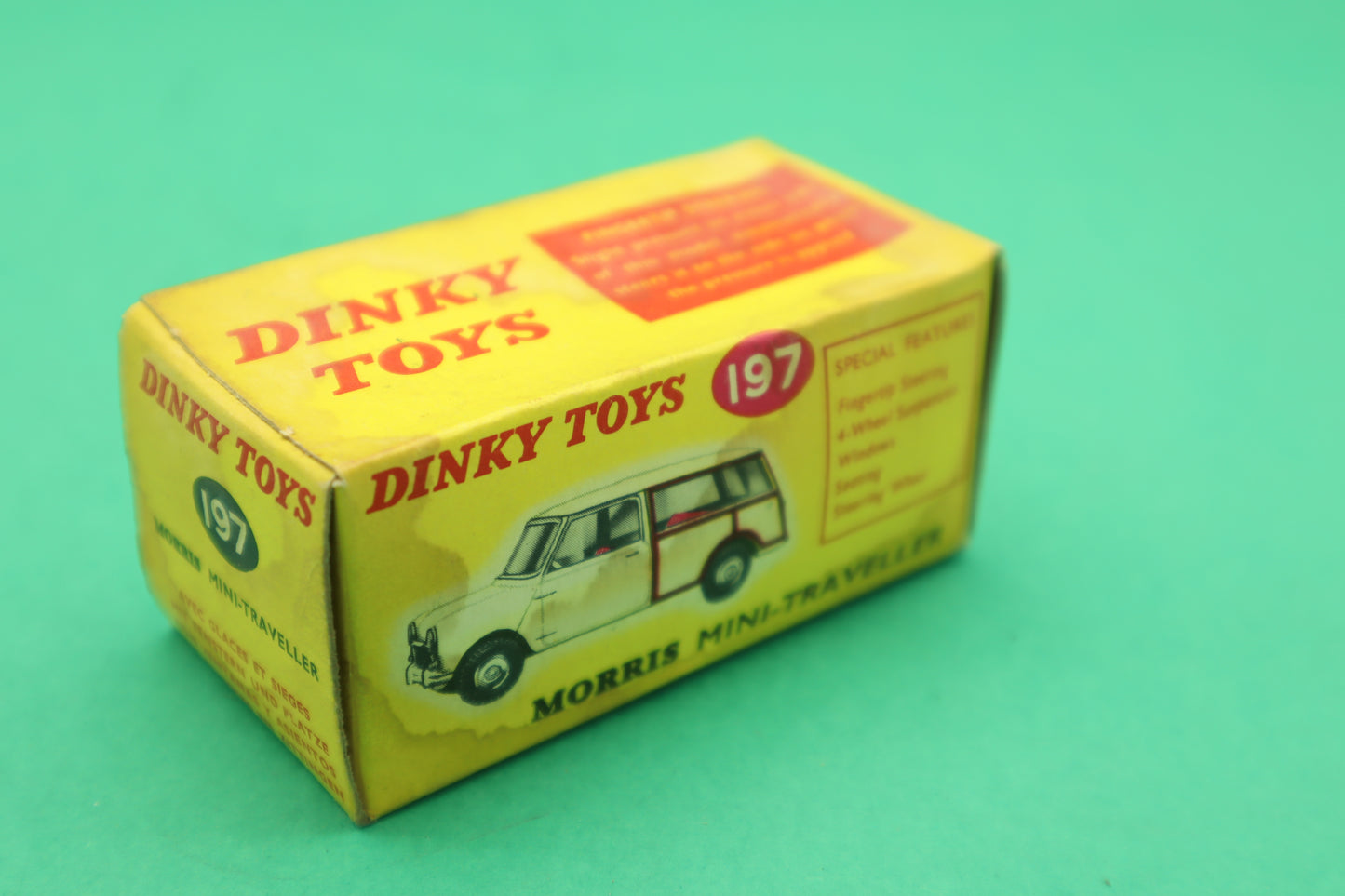 DINKY TOYS - 197- MORRIS MINI TRAVELLER- CREMA -MECCANO ENGLAND- SCATOLA ORIGINALE 1/43