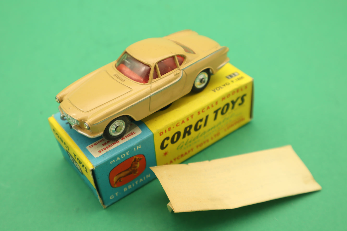 CORGI TOYS - 228 - VOLVO P.1800 - BEIGE MECCANO ENGLAND- SCATOLA ORIGINALE 1/43