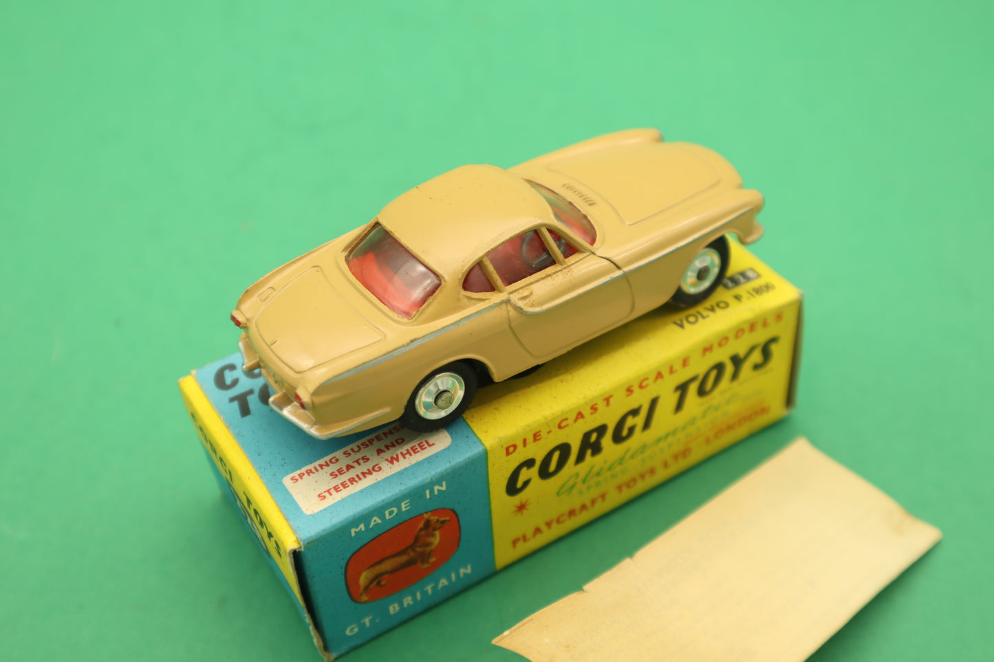 CORGI TOYS - 228 - VOLVO P.1800 - BEIGE MECCANO ENGLAND- SCATOLA ORIGINALE 1/43