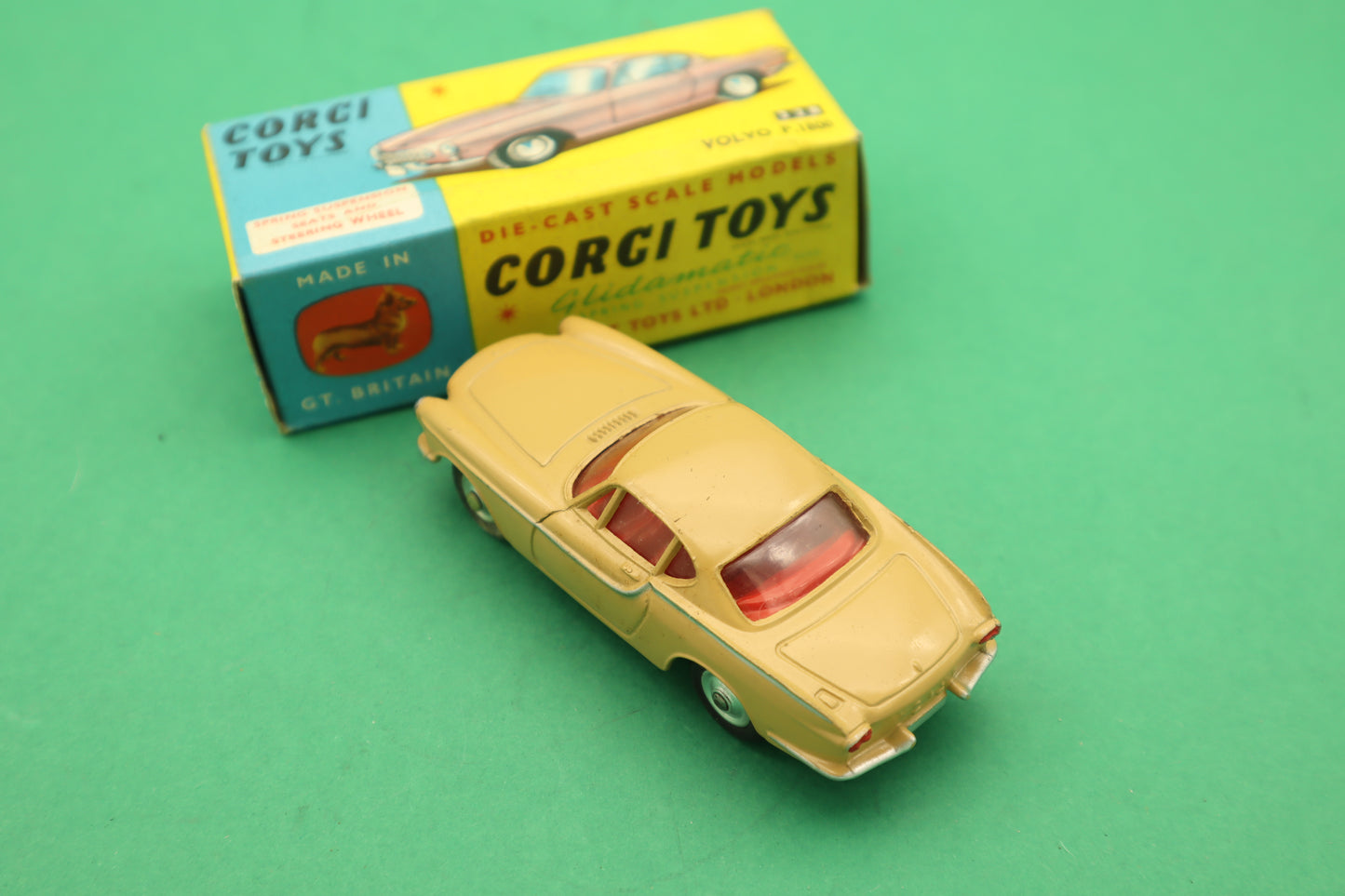 CORGI TOYS - 228 - VOLVO P.1800 - BEIGE MECCANO ENGLAND- SCATOLA ORIGINALE 1/43