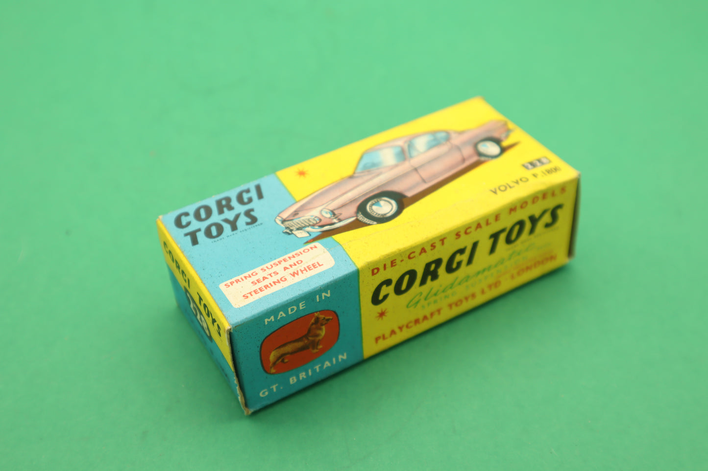 CORGI TOYS - 228 - VOLVO P.1800 - BEIGE MECCANO ENGLAND- SCATOLA ORIGINALE 1/43