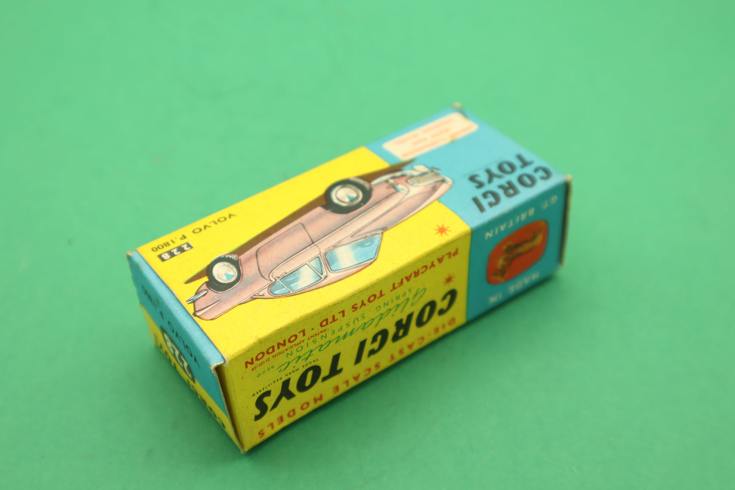 CORGI TOYS - 228 - VOLVO P.1800 - BEIGE MECCANO ENGLAND- SCATOLA ORIGINALE 1/43