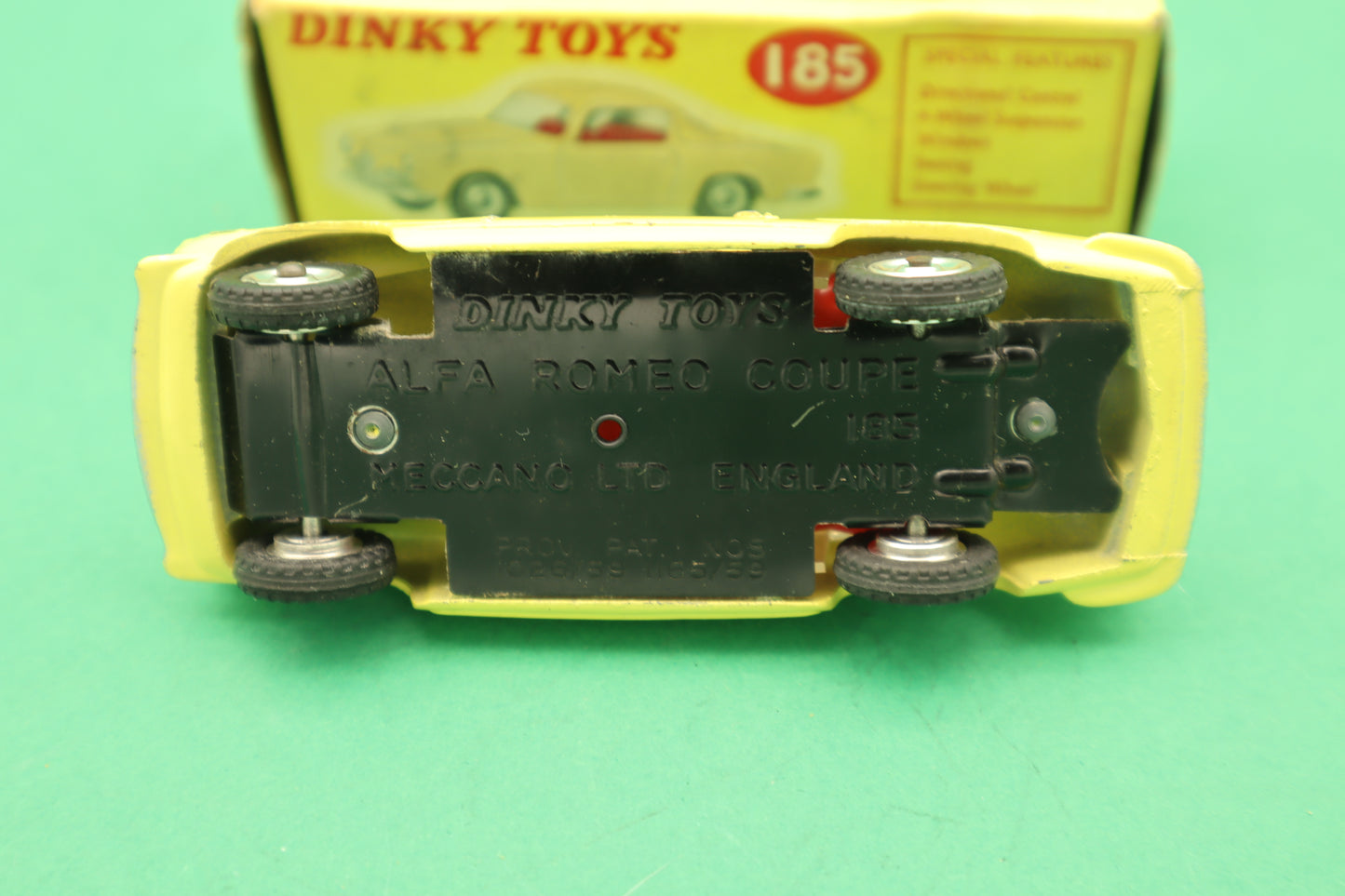 DINKY TOYS - 185- ALFA ROMEO 1900 COUPE ''SUPER SPRINT'' GIALLO- SCATOLA ORIGINALE 1/43