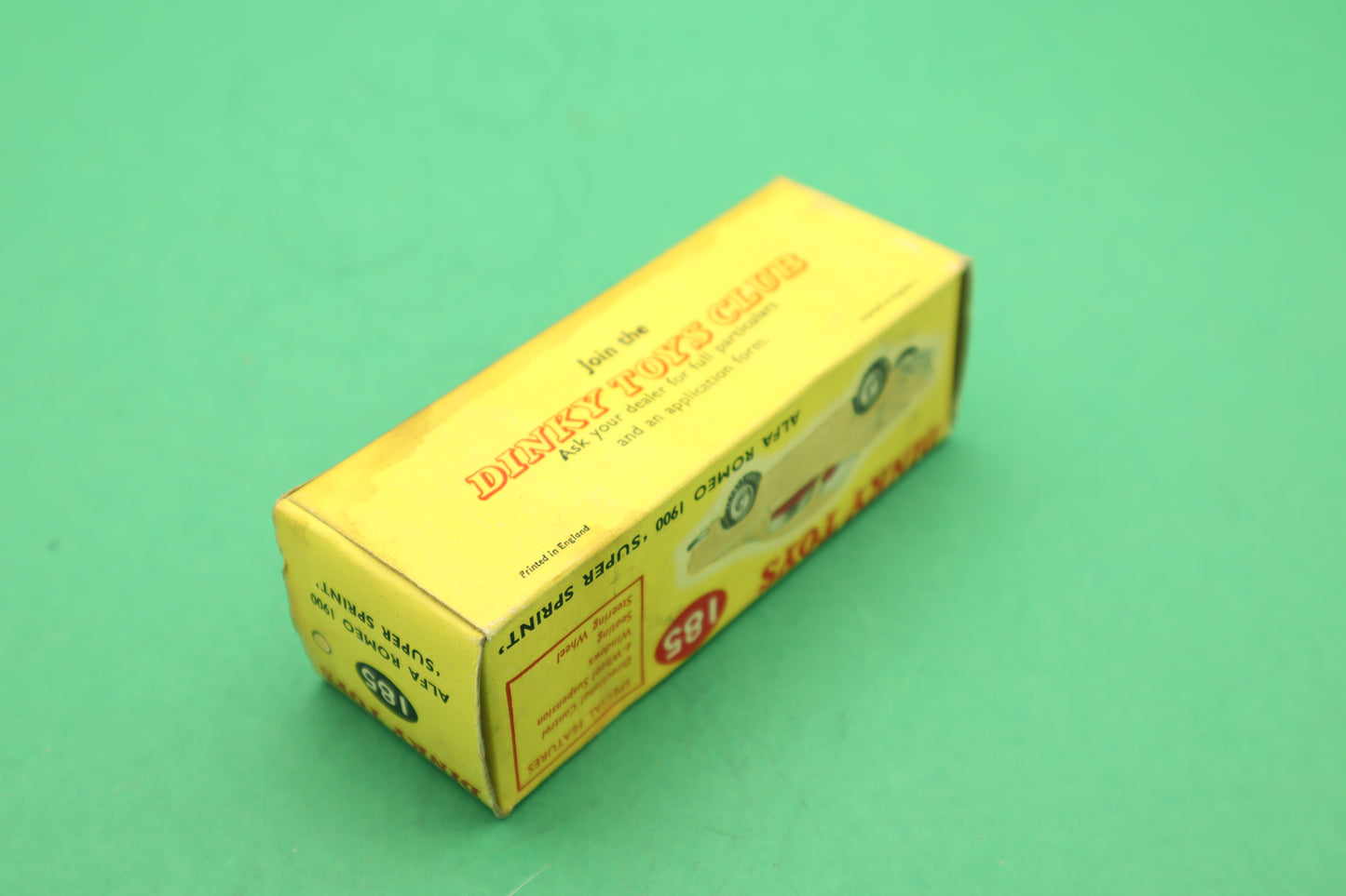 DINKY TOYS - 185- ALFA ROMEO 1900 COUPE ''SUPER SPRINT'' GIALLO- SCATOLA ORIGINALE 1/43