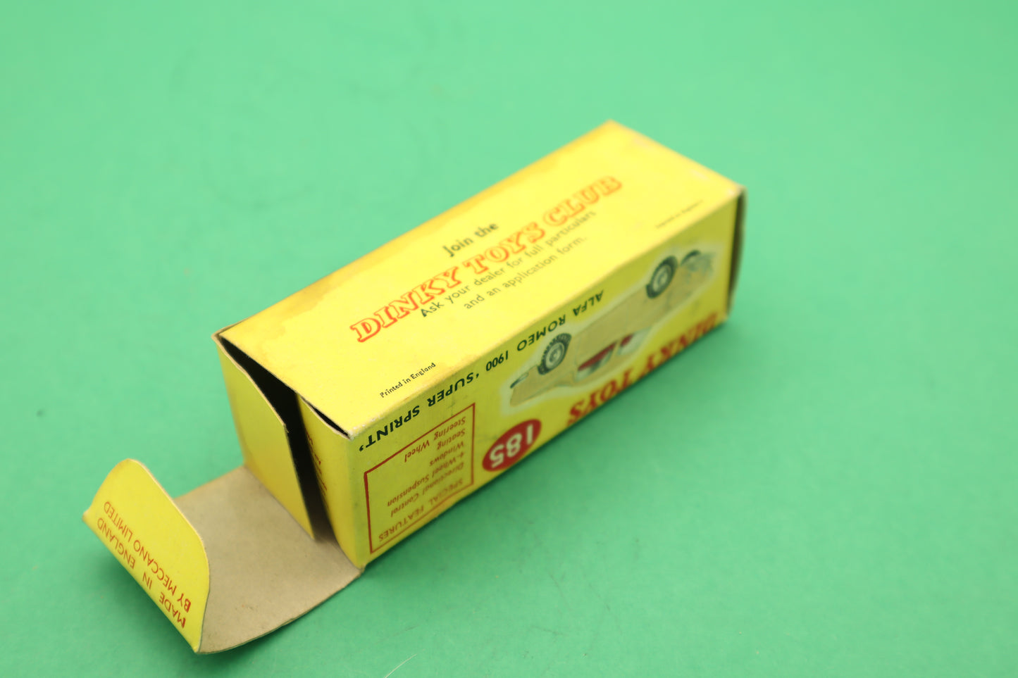 DINKY TOYS - 185- ALFA ROMEO 1900 COUPE ''SUPER SPRINT'' GIALLO- SCATOLA ORIGINALE 1/43