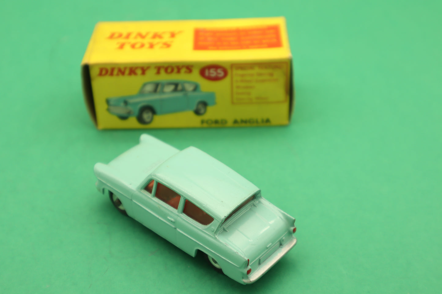 DINKY TOYS - 155- FORD ANGLIA -VERDE ACQUA - MECCANO ENGLAND - SCATOLA ORIGINALE 1/43