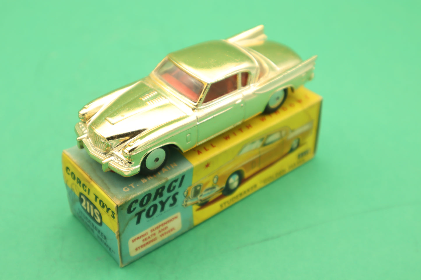 CORGI TOYS - 211S - STUDEBAKER GOLDEN HAWK - GOLDEN MECCANO ENGLAND- SCATOLA ORIGINALE 1/43