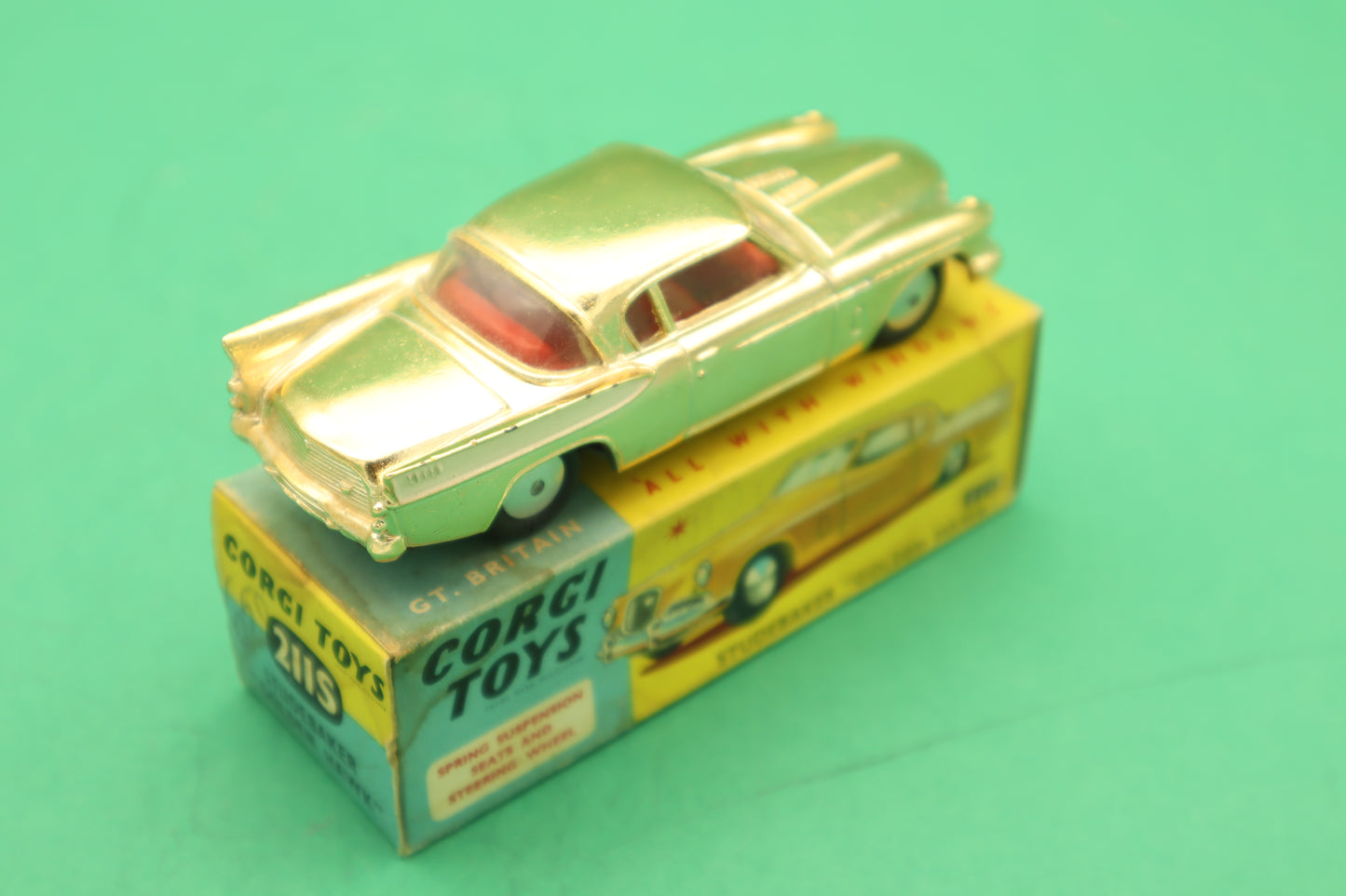 CORGI TOYS - 211S - STUDEBAKER GOLDEN HAWK - GOLDEN MECCANO ENGLAND- SCATOLA ORIGINALE 1/43