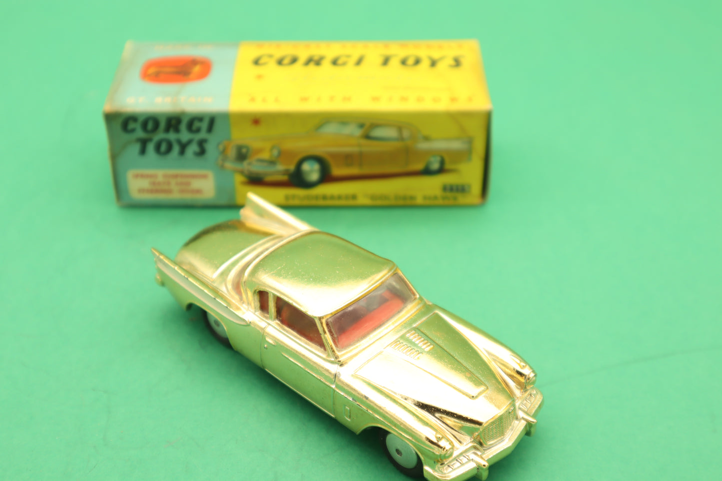 CORGI TOYS - 211S - STUDEBAKER GOLDEN HAWK - GOLDEN MECCANO ENGLAND- SCATOLA ORIGINALE 1/43