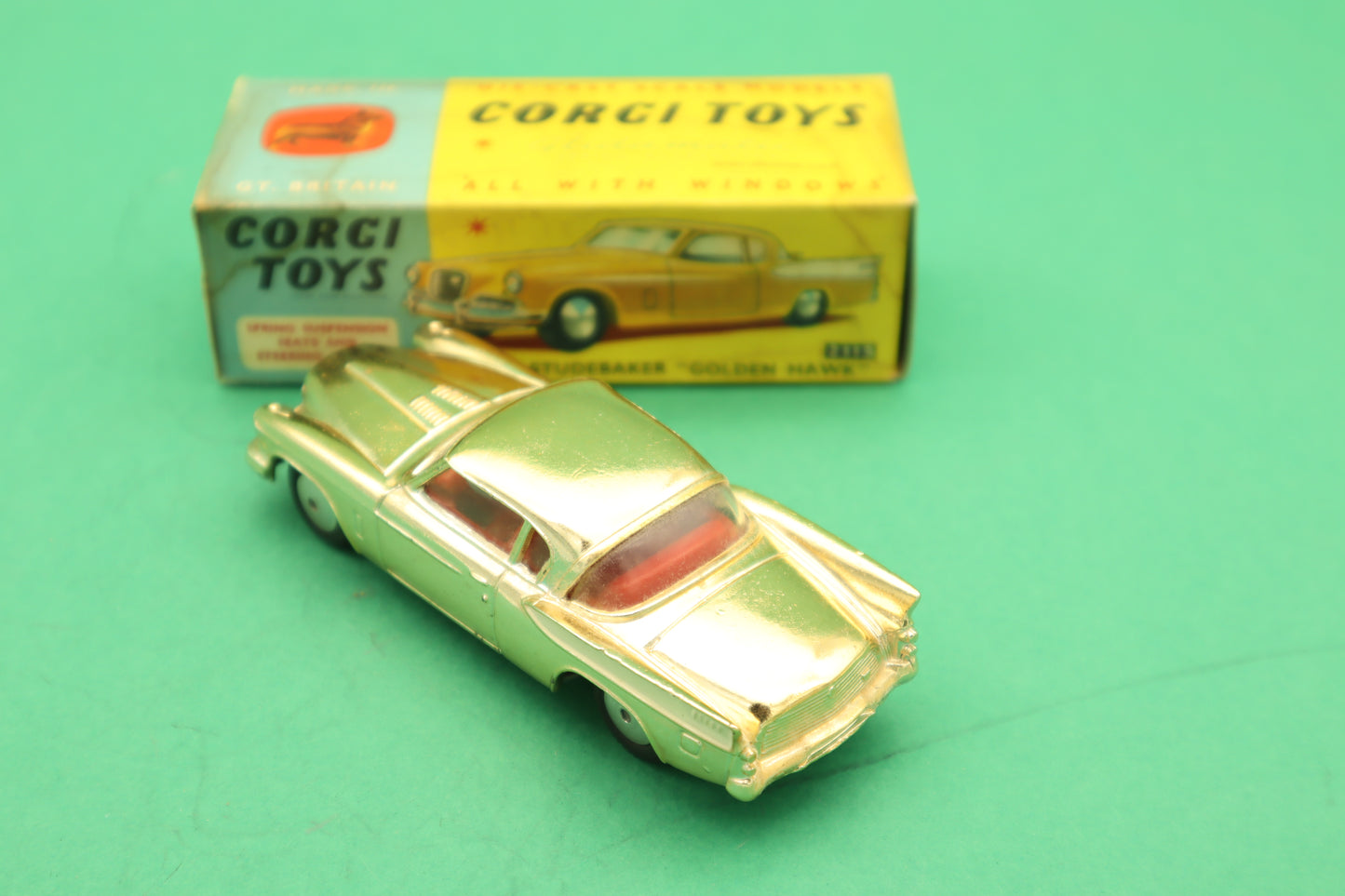 CORGI TOYS - 211S - STUDEBAKER GOLDEN HAWK - GOLDEN MECCANO ENGLAND- SCATOLA ORIGINALE 1/43