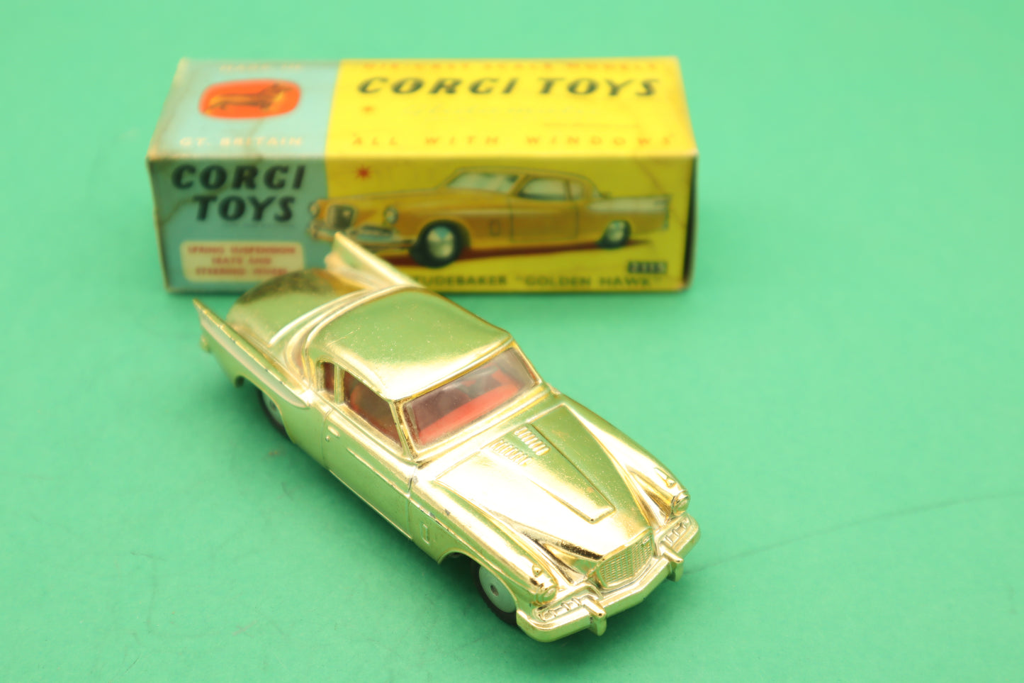 CORGI TOYS - 211S - STUDEBAKER GOLDEN HAWK - GOLDEN MECCANO ENGLAND- SCATOLA ORIGINALE 1/43