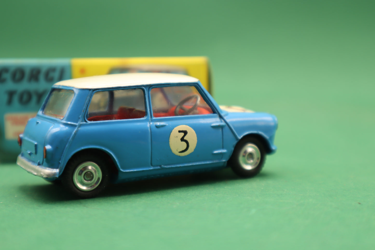 CORGI TOYS - 227- MORRIS MINI COOPER COMPETITION MODEL S - Blue SCATOLA ORIGINALE 1/43