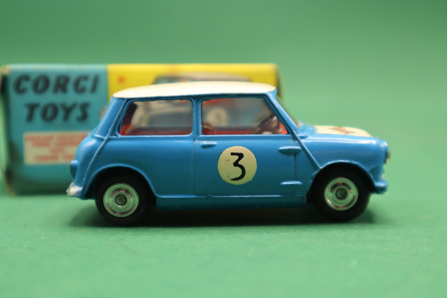 CORGI TOYS - 227- MORRIS MINI COOPER COMPETITION MODEL S - Blue SCATOLA ORIGINALE 1/43