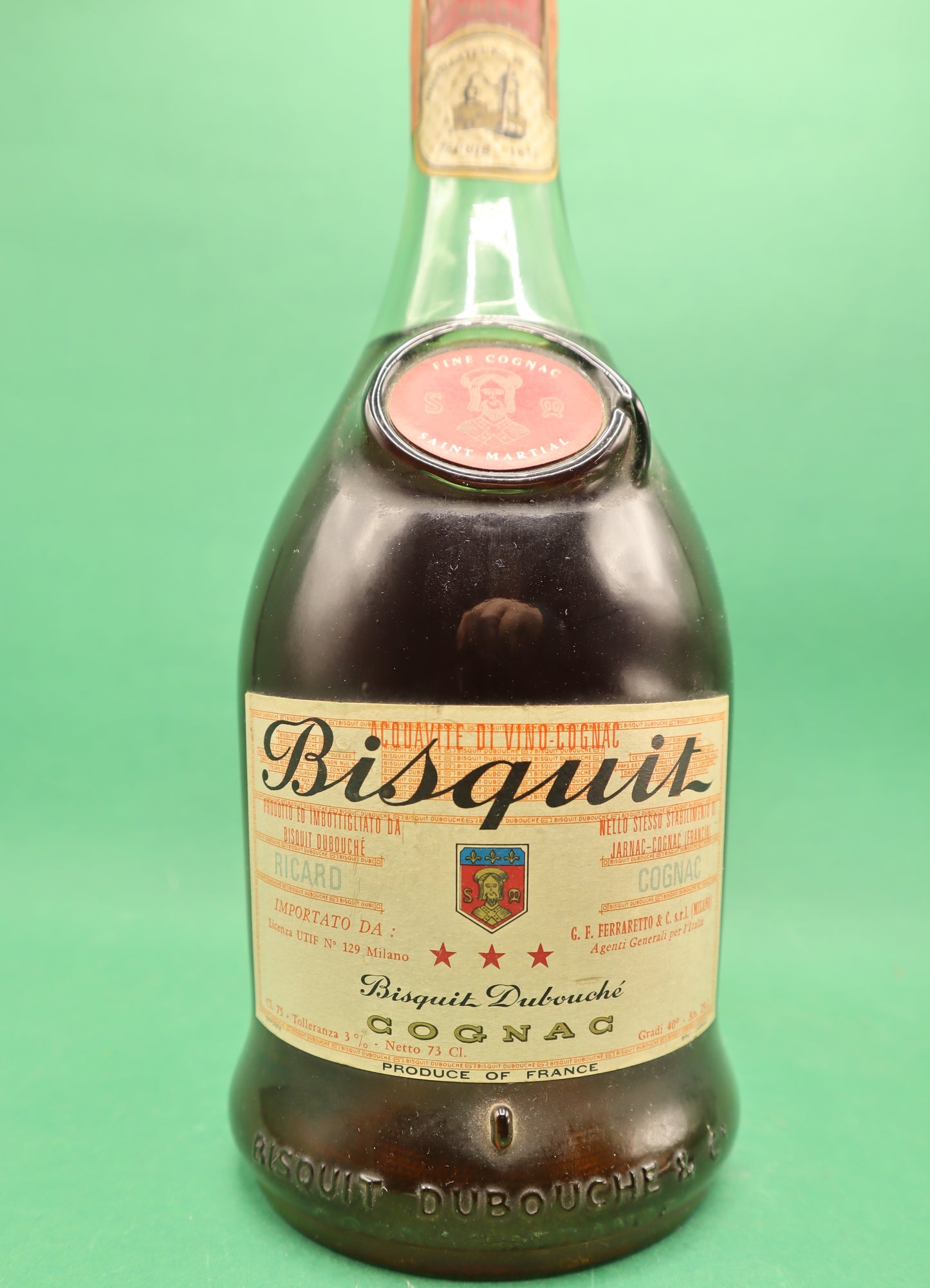 Vintage Cognac Three Stars 1960's Bisquit Dubouché 73cl 40%
