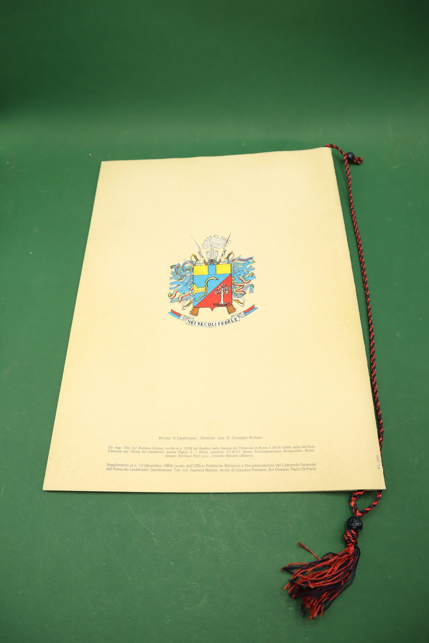 CALENDARIO STORICO DEI CARABINIERI 1985