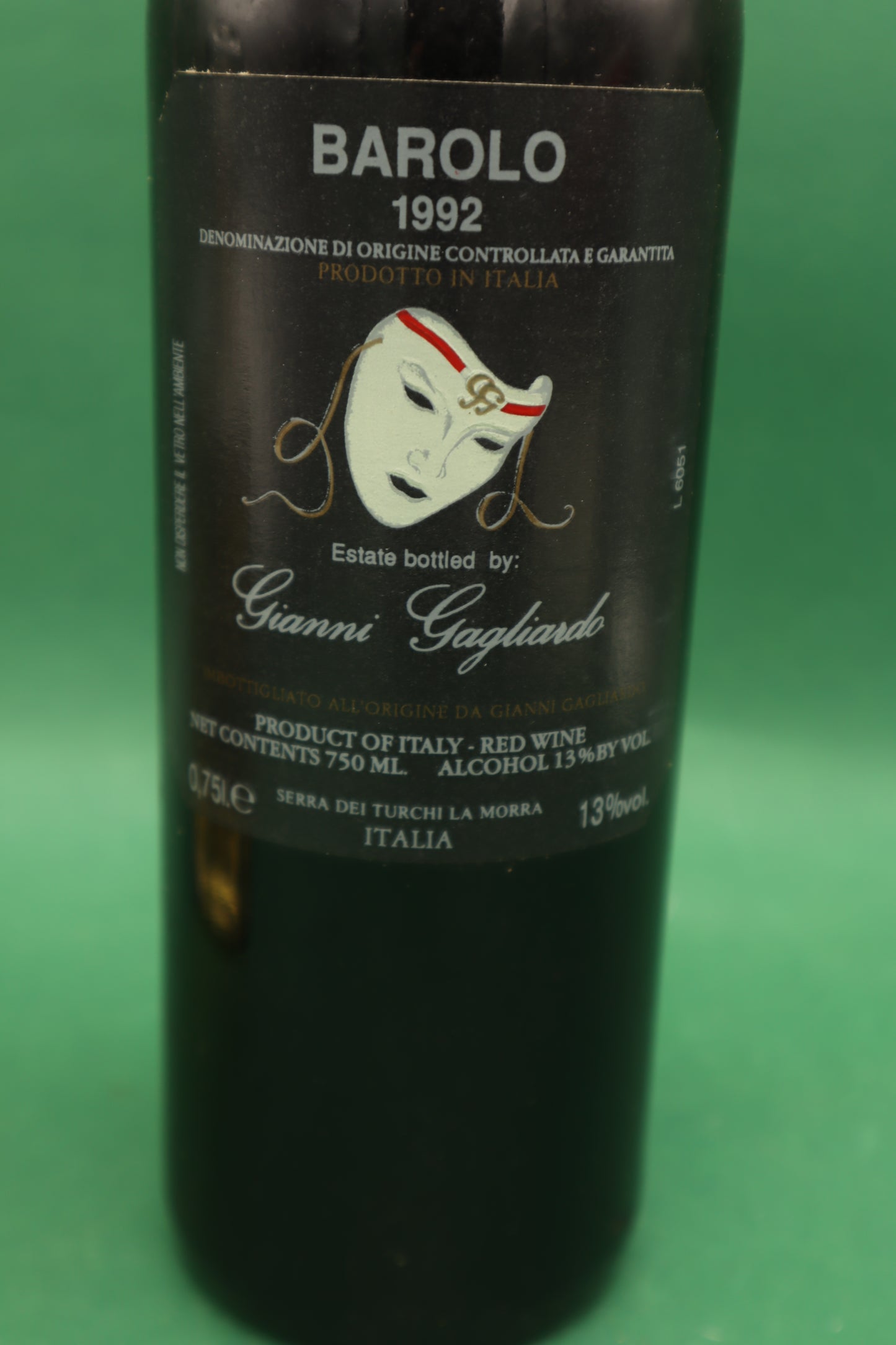 Barolo Gianni Gagliardo 1992 Maschera - Bottiglia da 750 ml - Langhe, Piemonte