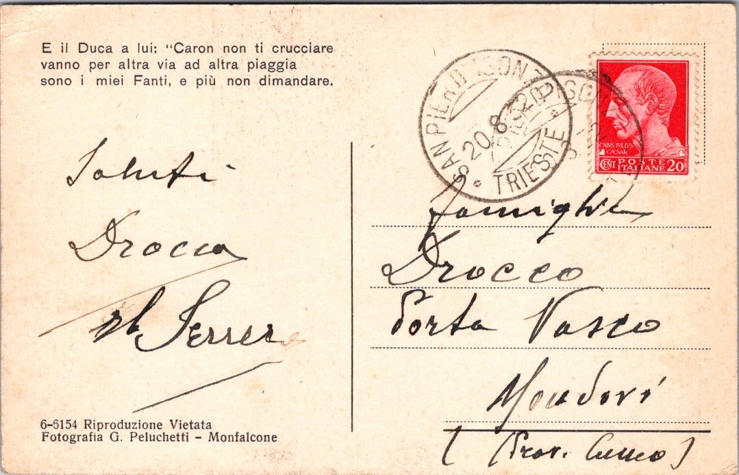 Cartolina Redipuglia provincia di Gorizia – Cimitero Militare Vintage Postcard Italy