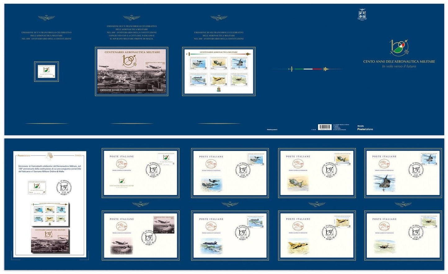 ITALIA 2023 Aeronautica militare FOLDER ESAURITO Anniversario.