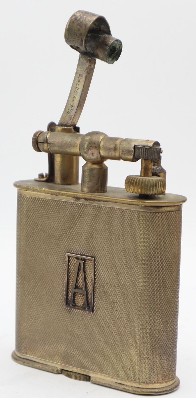 DUNHILL Table lighter, patent 143752, England 1485418. Silver Plate