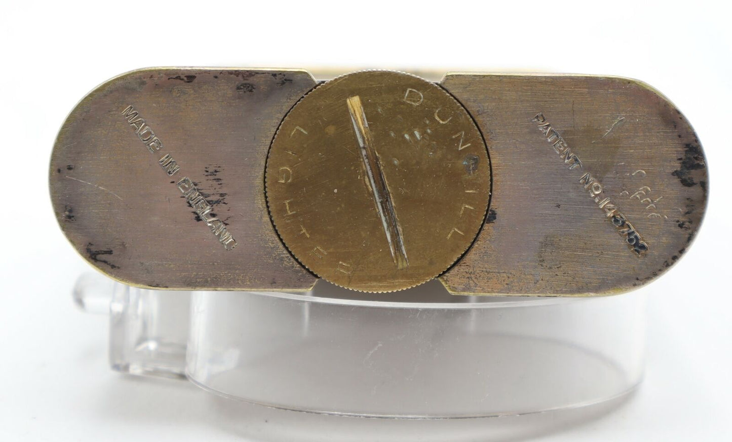 DUNHILL Table lighter, patent 143752, England 1485418. Silver Plate