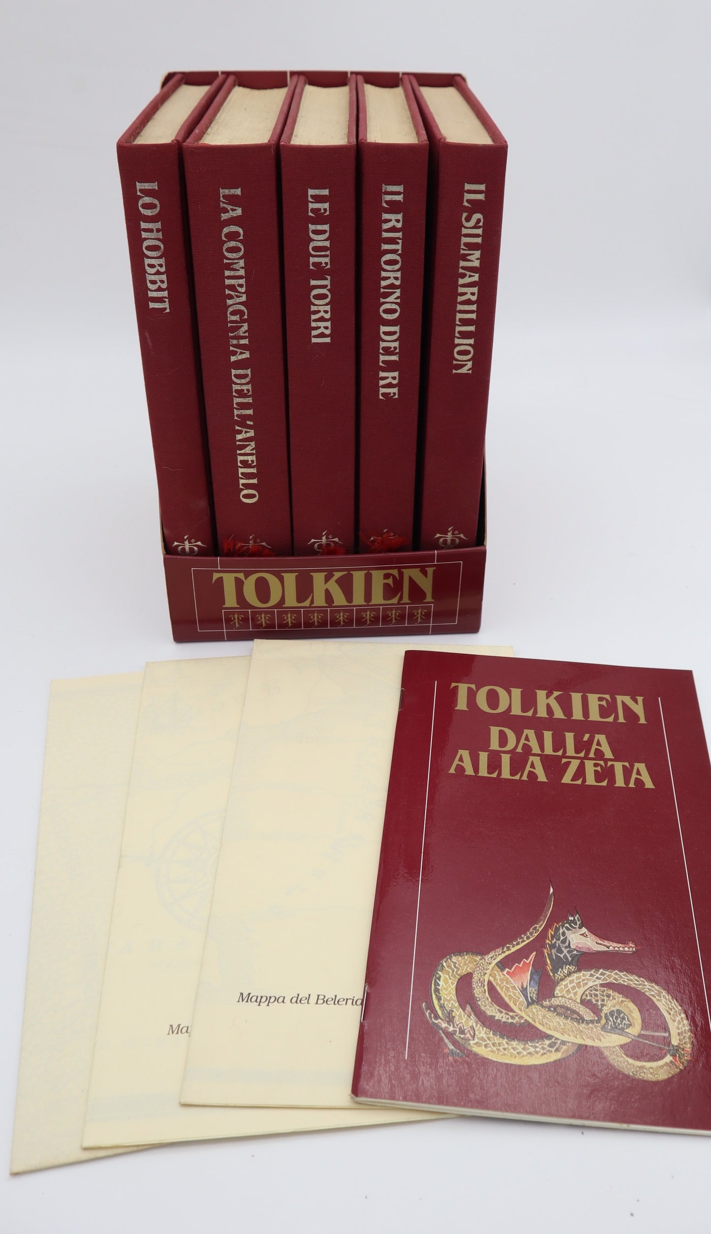 COFANETTO COMPLETO TOLKIEN IL SIGNORE DEGLI ANELLI CDE 5 volumi 3 mappe e libro