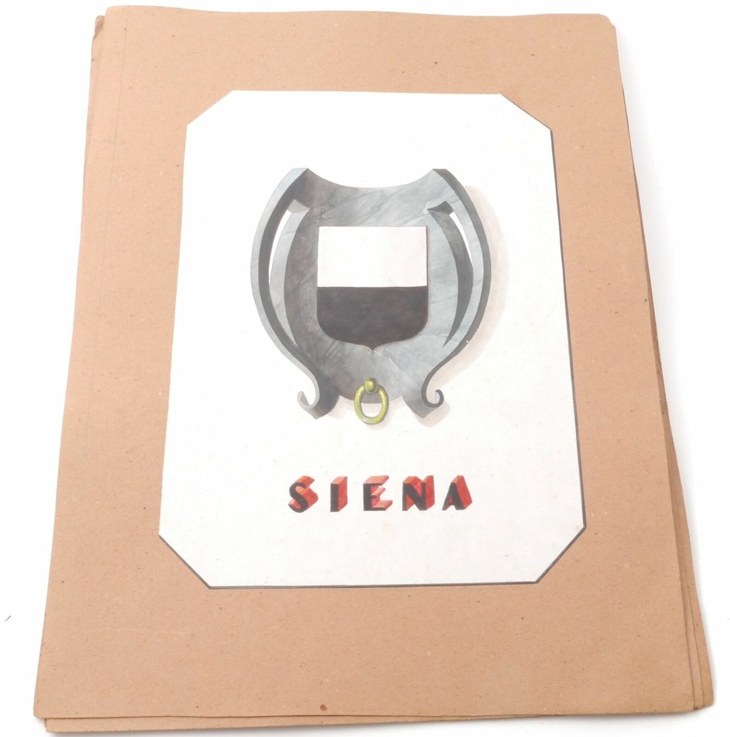 Acquarello XIX Emblema 800 Siena Toscana Tuscany Italy Watercolour Inc. Cioffi