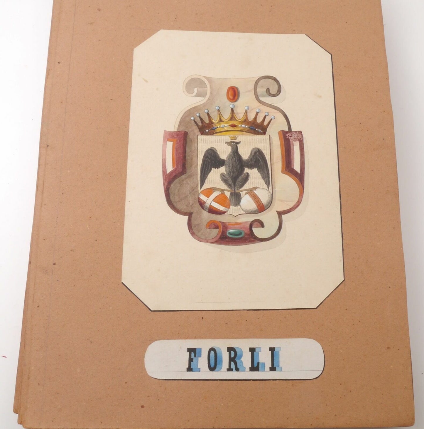 Acquarello XIX Emblema Forli Emilia Romagna 800 Watercolour Inc. Cioffi