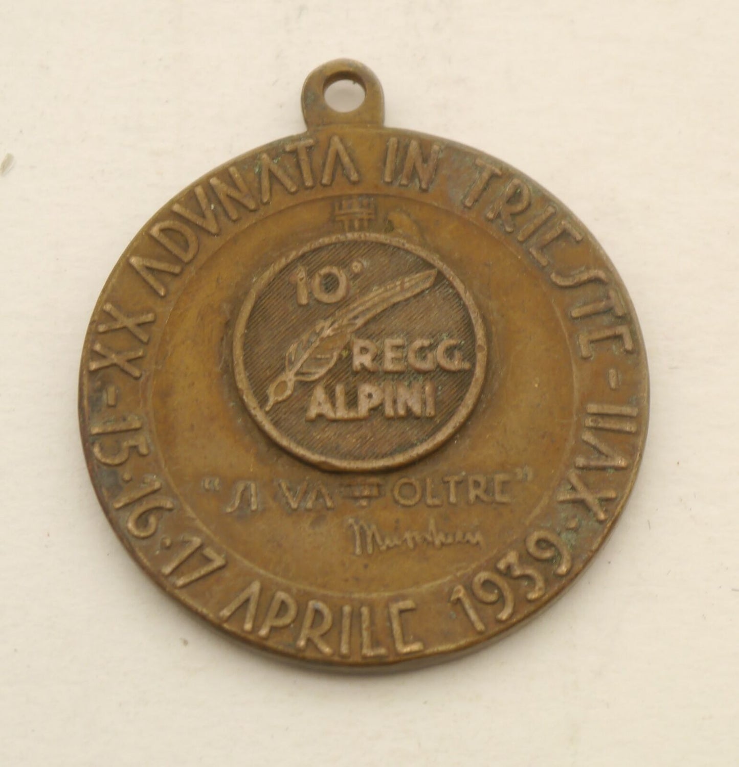 MEDAGLIA Adunata Alpini Trieste 1939 XVII ERA Bronzo