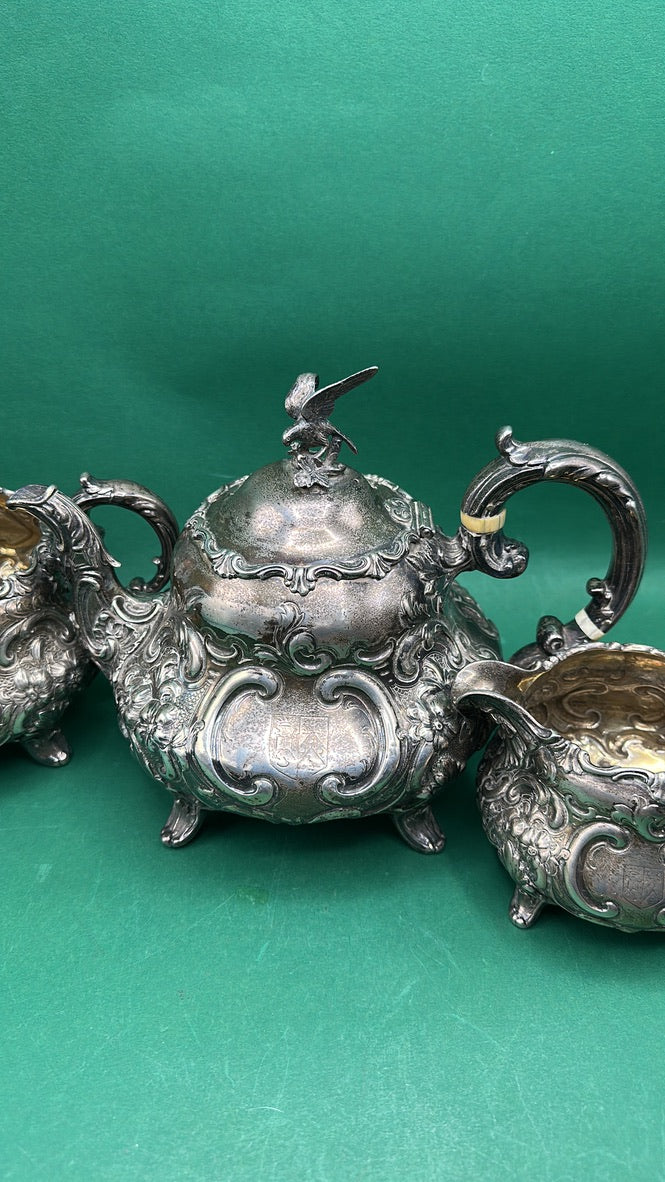 Joseph II & Albert Savory London 1833 Sterling Silver Tea Set The