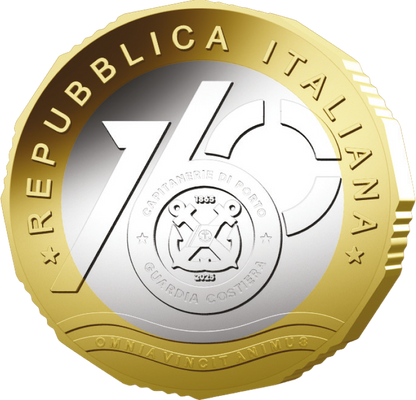 6 Euro Italia 2025 Capitanerie di Porto Guardia Costiera 160° Ann. Fior di Conio