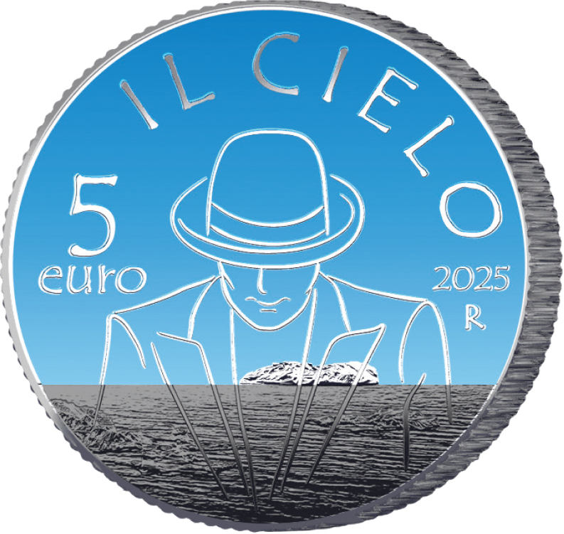 5 Euro Argento Italia 2025 Il Cielo Renato Zero Fior di Conio Astuccio