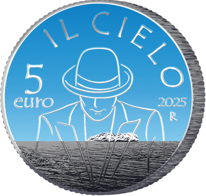 5 Euro Argento Italia 2025 Il Cielo Renato Zero Fior di Conio Astuccio